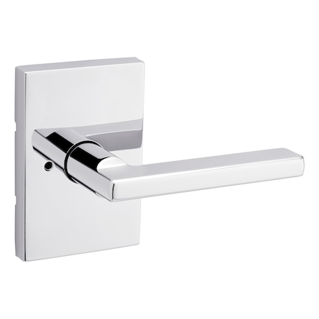Kwikset Halifax Lever with Rectangular Rose Privacy Door Lock with 6AL Latch, RCS Strike Bright Chrome Finish 730HFLRCT-26